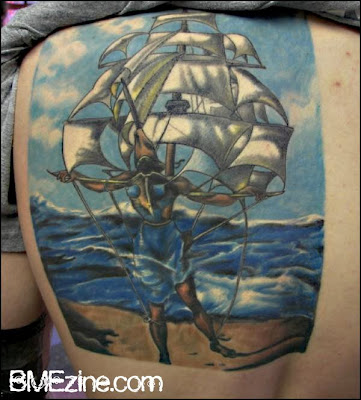 pirate ship. Dali tattoo