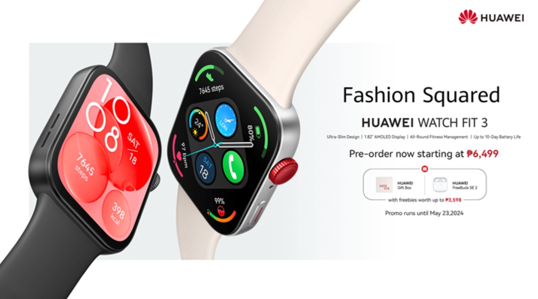 Step into Style: Pre-Order the Cool HUAWEI WATCH FIT 3 with its Fashionable Square Design in the Philippines!