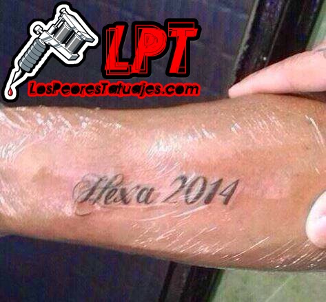 Tatuaje FAIL : Hincha de Brasil se tatuó "Hexa 2014"