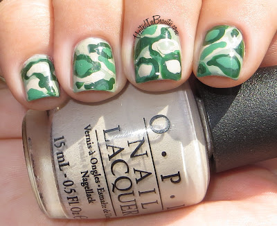 Green Camo Manicure Nail Art