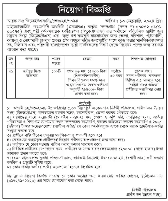 GJUS Job Circular 2024