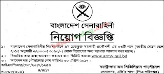   BANGLADESH ARMY  Position : Assistant Engineer