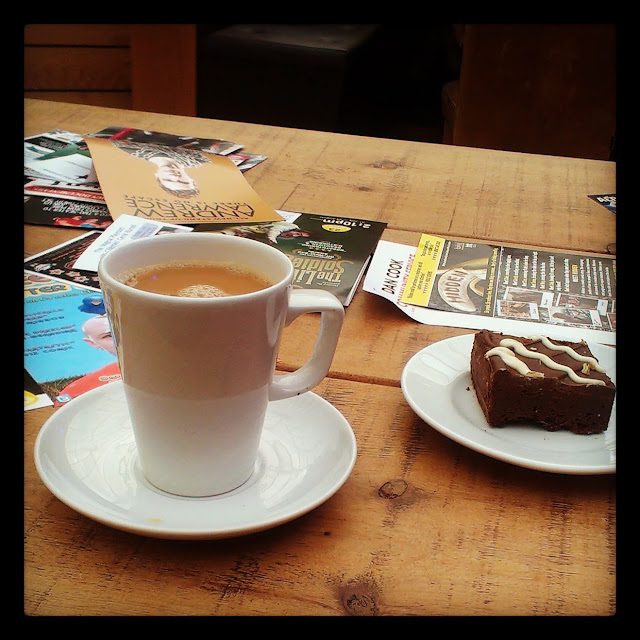 Tea and cake at the Pleasance Dome