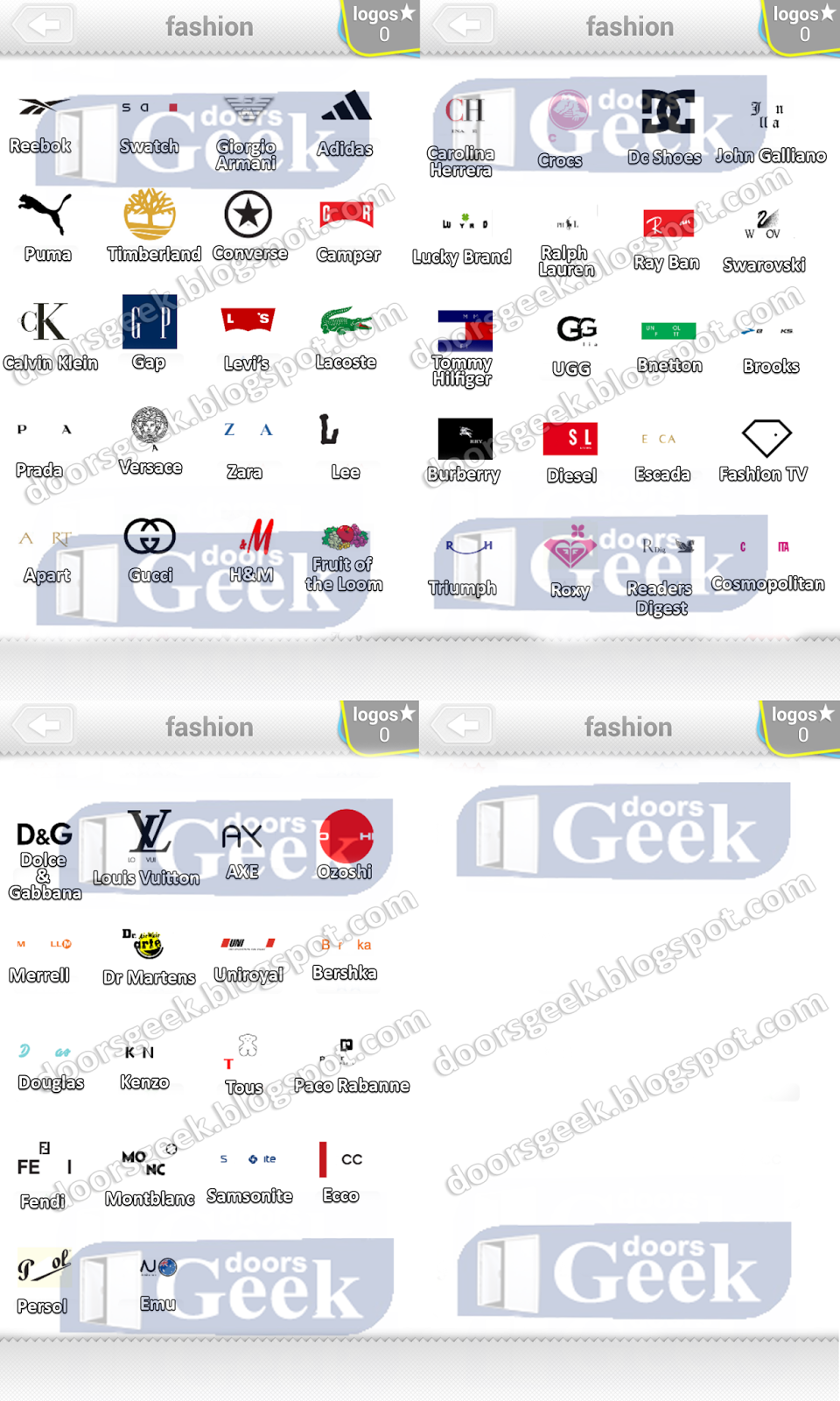 Ultimate Logo Quiz Level 16 - [Fashion]