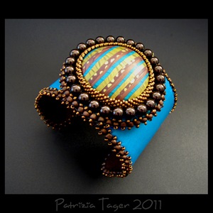 Naftali turquoise & brown - Leather Cuff 01 copy