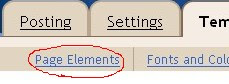 click on the page elements tab