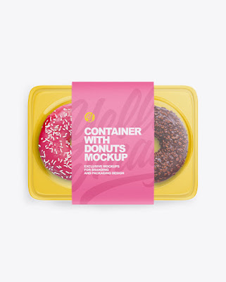 Container with Donuts Mockup
