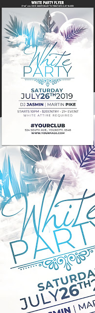  White Party Flyer Template