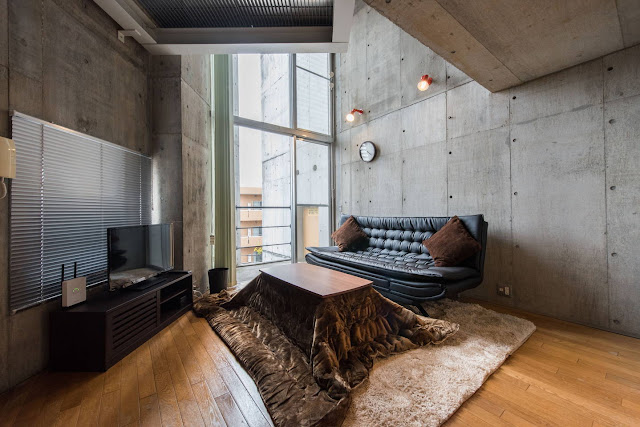 concrete maisontette on airbnb located in tokyo japan