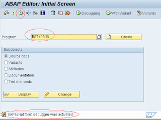 tcode se38 running rstxdbug