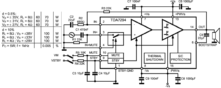 7294ic Circuit Diagram - 100 Watt Power Amplifier Circuit With Ic Tda7294 Super Circuit Diagram - 7294ic Circuit Diagram