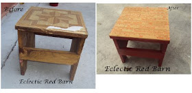 Eclectic Red Barn: Before and after on yardstick stool