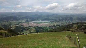 A view of Paipa, Boyacá, Colombia from the hills to its north.