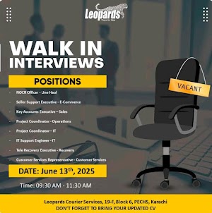 Walk-in Interviews - Leopards Courier Services | Karachi Jobs June 2025