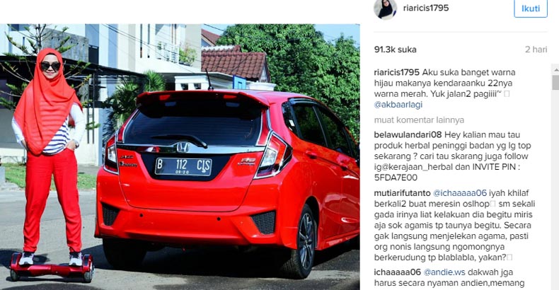 Pamer Mobil  Mewah  Adik Oki Setiana Dicibir Netizen 