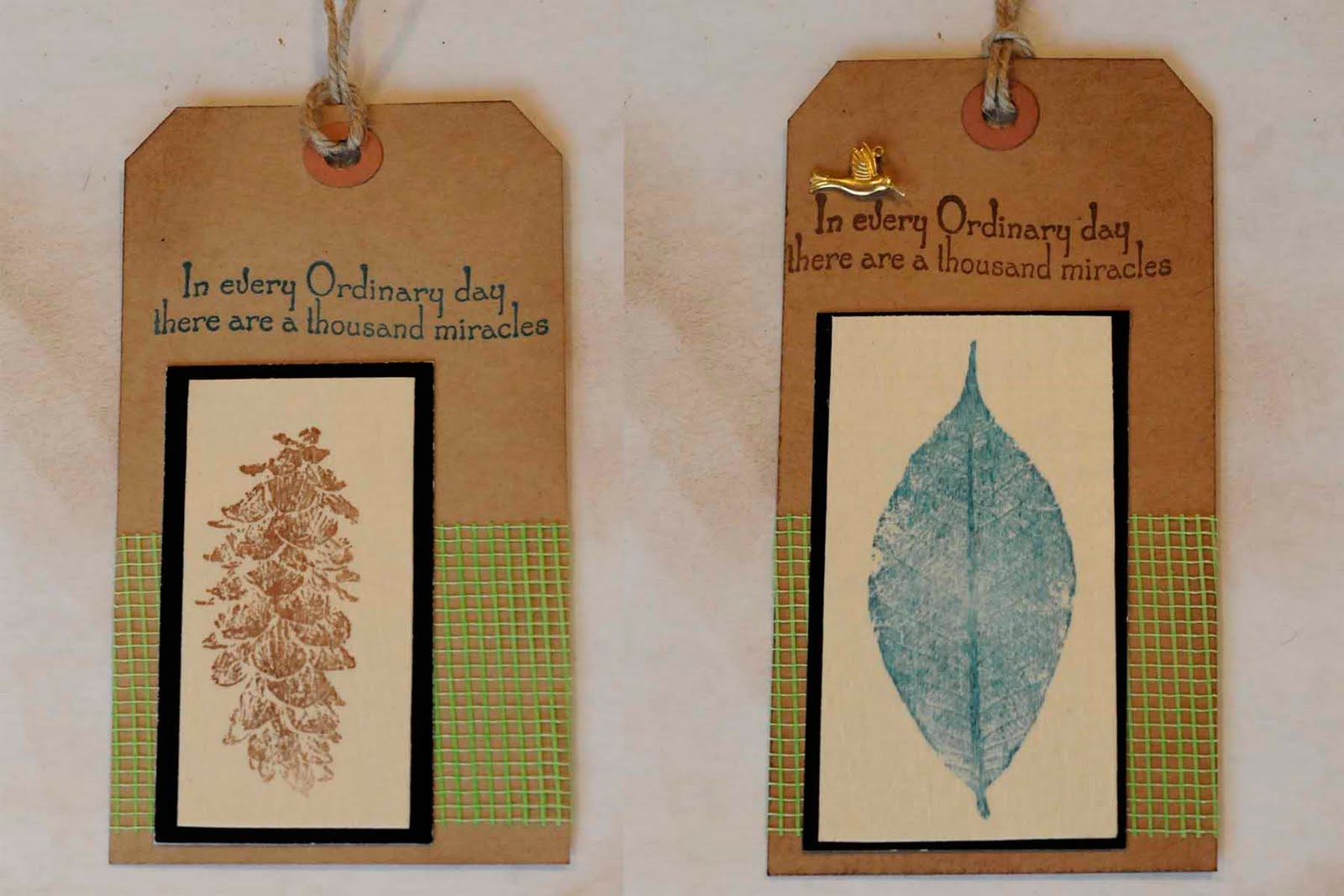 Lastly, I made this two sided tag using brown paper and stamps - all ...