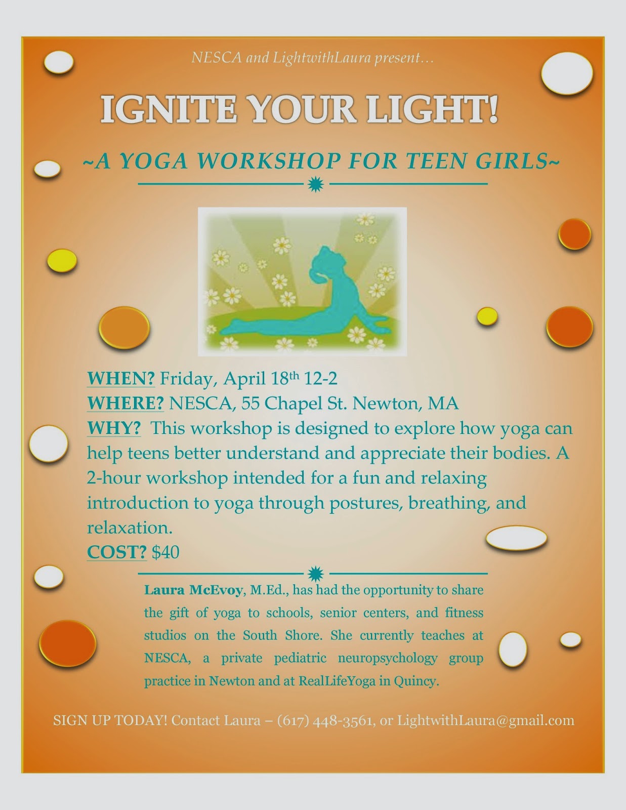 Nesca News Notes Ignite Your Light A Yoga Workshop For