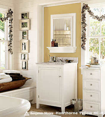 Bathroom on Home Design  Pottery Barn Bathroom  White With A Feature Wall
