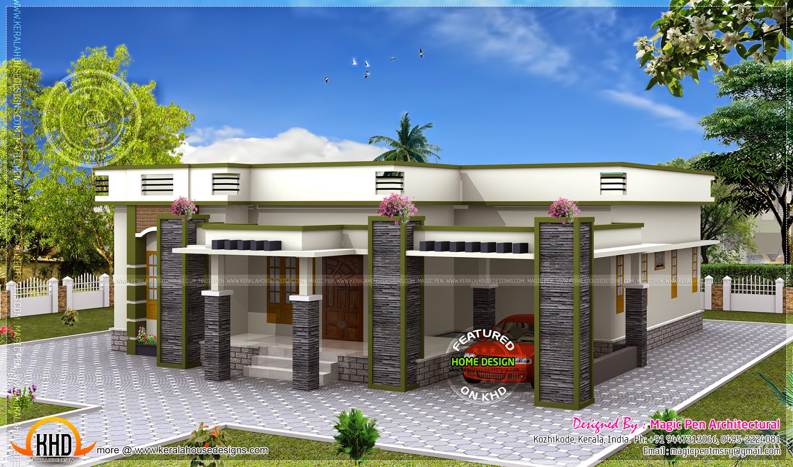 Single Story Flat Roof House Designs