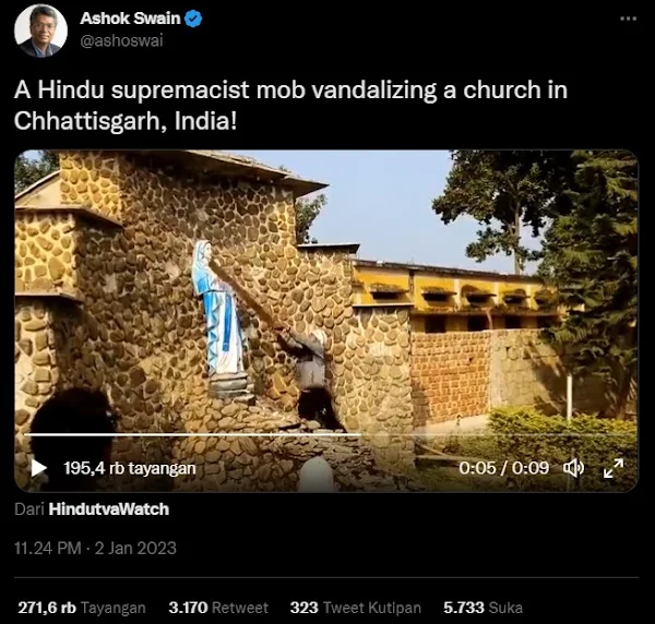 Intoleransi yang terjadi di India tidak hanya menimpa Umat Islam Ekstrimis Hindu merusak sebuah gereja di Chhattisgarh India, Bukan hanya Umat Islam korban intoleransi di India, Masih mau bela India wahai kaum yang ngaku paling toleran?