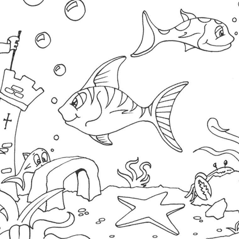 Baú da Web Desenhos Animais Marinhos para colorir