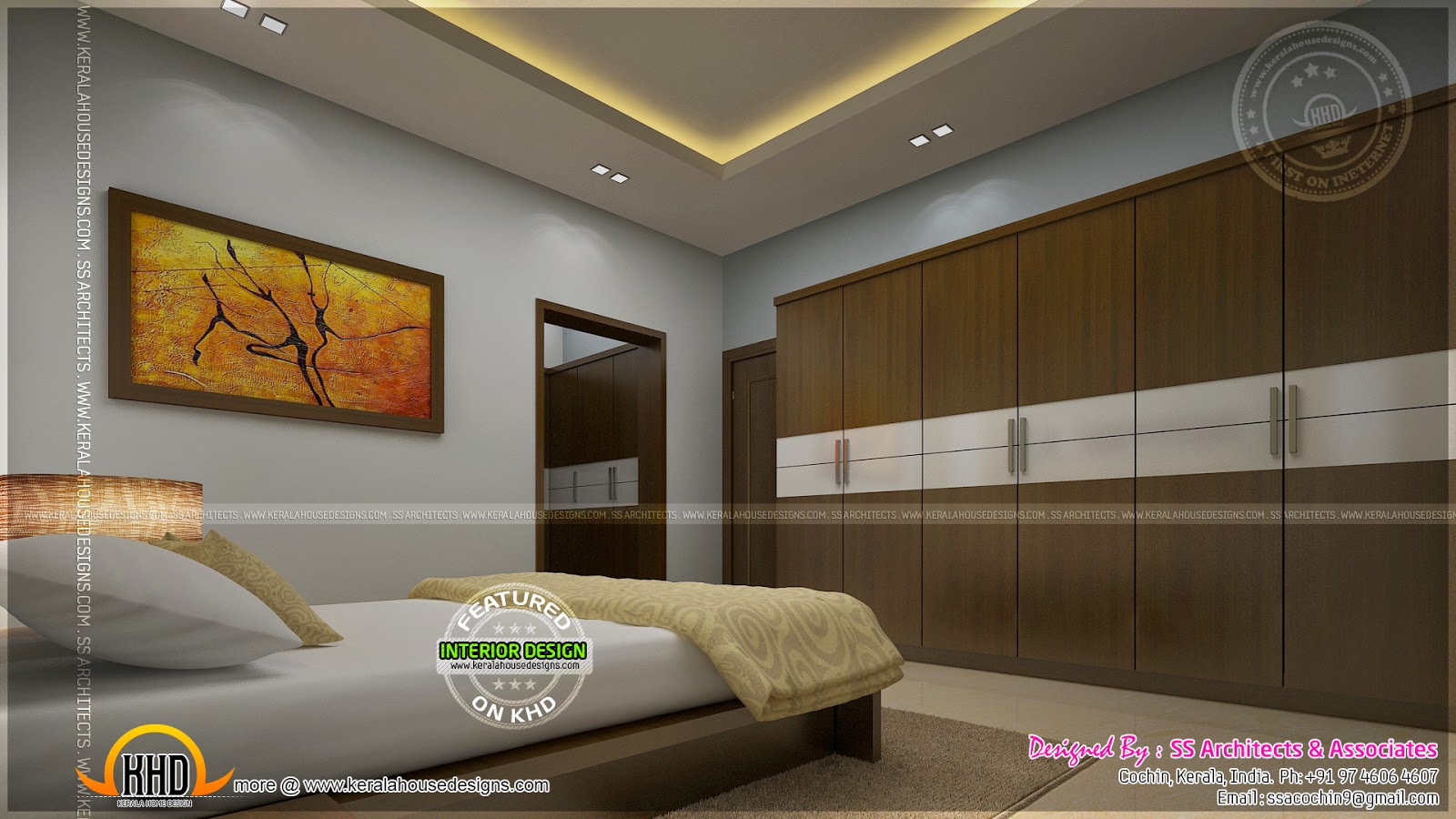 Awesome master bedroom interior Kerala  home design and 