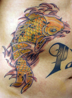 KOI on Ribs Tattoo Design