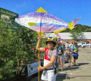 Colorful fish in July 4th parade