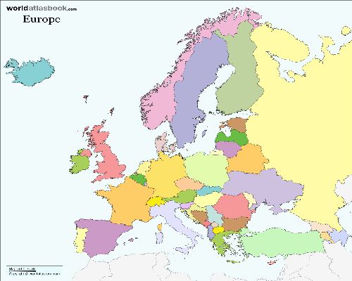 Blank Map Or Europe