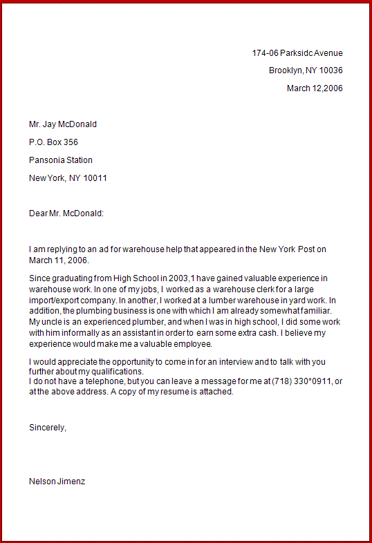 Job application letter indonesia