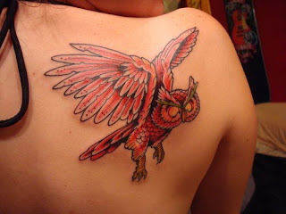 owl tattoos on back