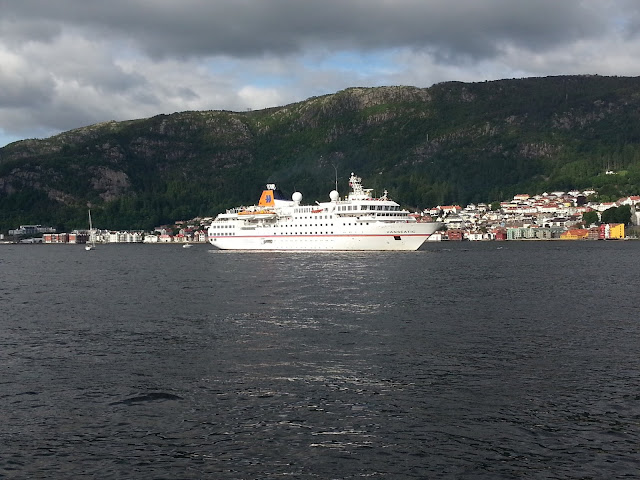 Luxury expedition cruise ship MS Hanseatic in Bergen, Norway; Hapag-Lloyd