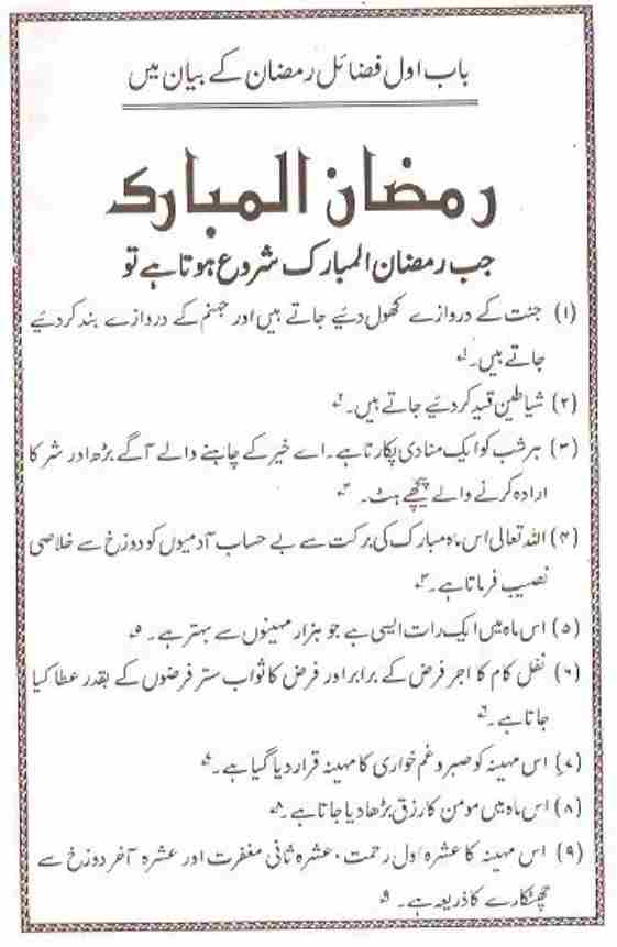 Ramzan Ki Fazilat Islamic Urdu Books PDF Free Download or Read