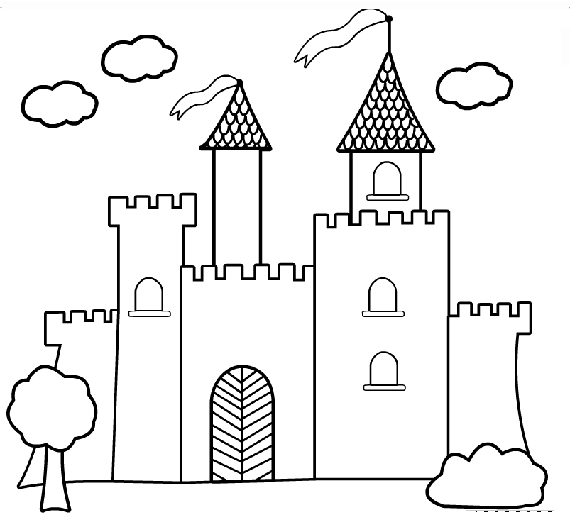 disney princess castle coloring pages