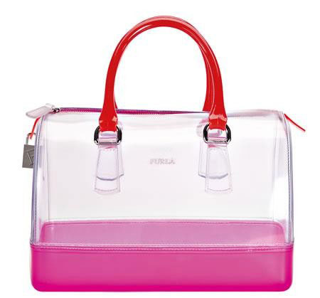 Furla three tone Clear, Orange and Pink Candy bag