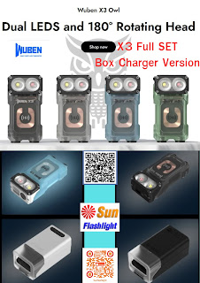 WUBEN X3 Dual LED Owl 1200lm 180° Swivel Head EDC Flashlight