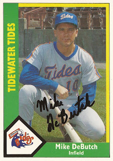 Mike DeButch autographed 1990 Tidewater Tides card