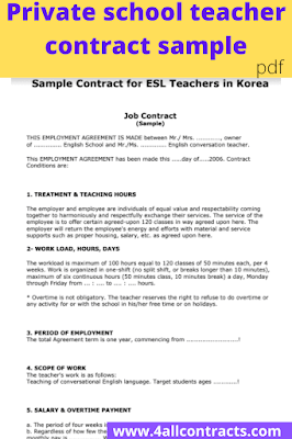 Teacher job contract