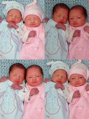 Seth and Sienna boy/girl twins following their birth