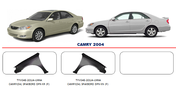 Bodypart Toyota Camry 2004  Auto Body Part Mobil