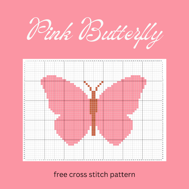 Pink Butterfly - free cross stitch pattern