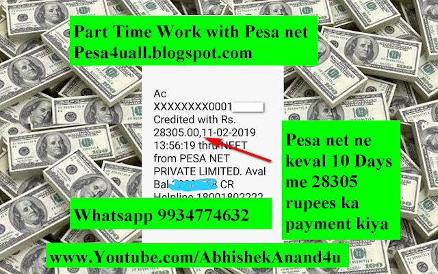 Pesa net company ne keval 10 Days me kiya 28305 Rupees ka payment | Pesa net payment proof of 28305 rupees February 2019 | Pesa net bank payment proof