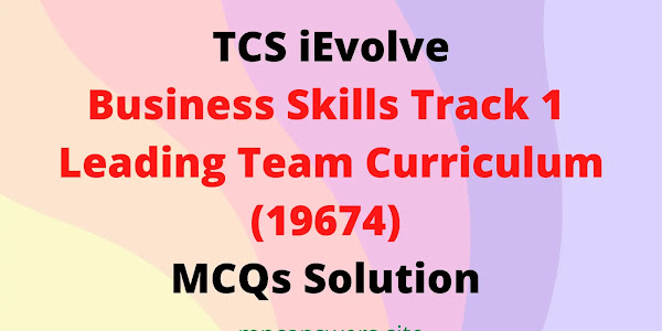 Business Skills Track 1 Leading Team Curriculum (19674) MCQs Solution | TCS iEvolve