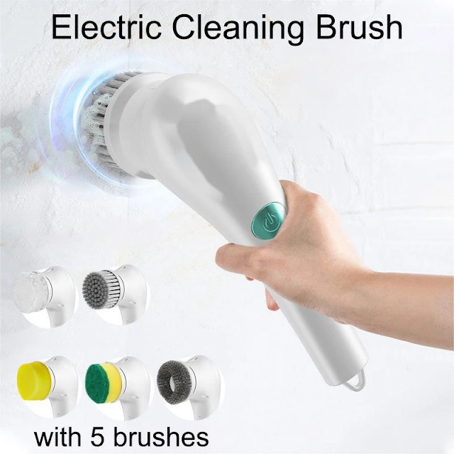 Electric Cleaning Wireless Brush With 5-in-1 Multifunctional