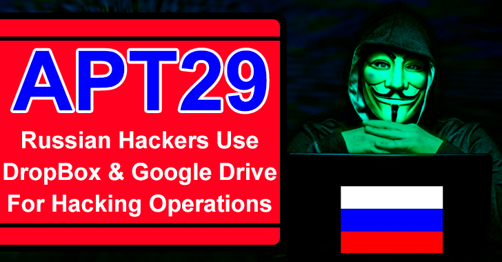 Russian APT29 Hackers Use DropBox and Google Drive