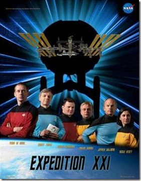 Expedição XXI, "Star Trek" (Foto via G1)