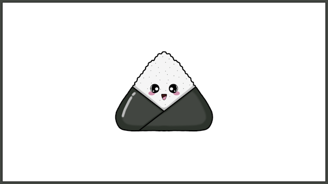 How to draw a cute Onigiri step by step for beginners