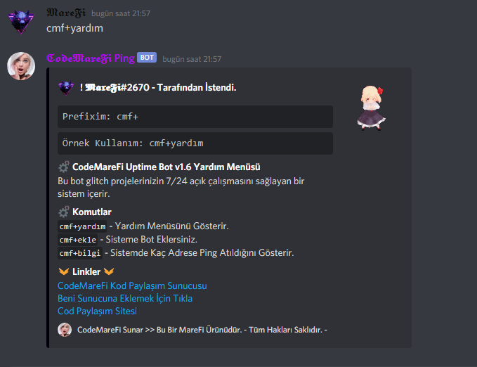 discord,ping,uptime,botu, discord ping botu, discord uptime botu, discord ping botu paylaşım, discord uptime botu paylaşımı, codemarefi