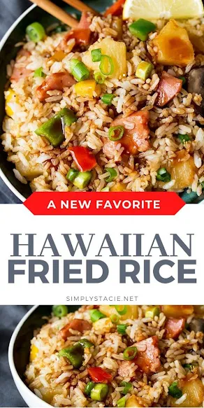 Hawaiian Fried Rice with Easy Sweet and Sour Sauce