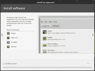 LinuxMint19 Tara installation slide show install softwares with software manager